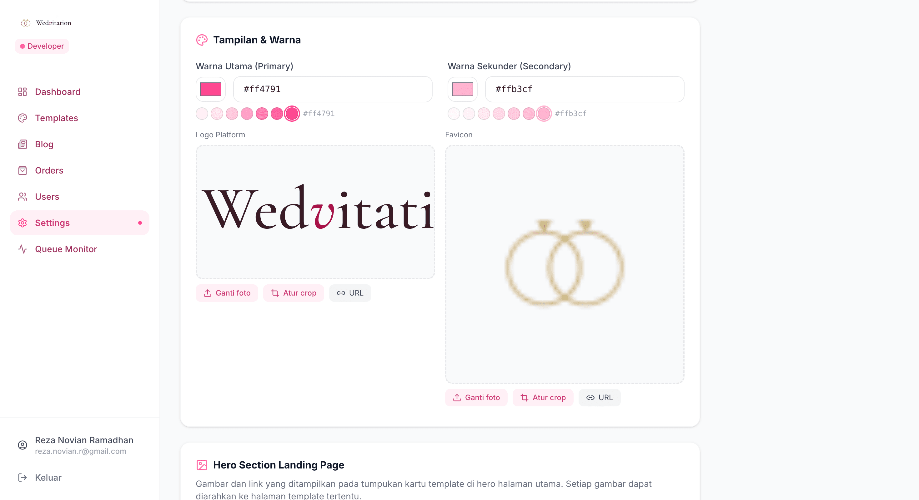 Admin Backoffice Yumevite dengan full CMS untuk pengelolaan paket dan pesanan